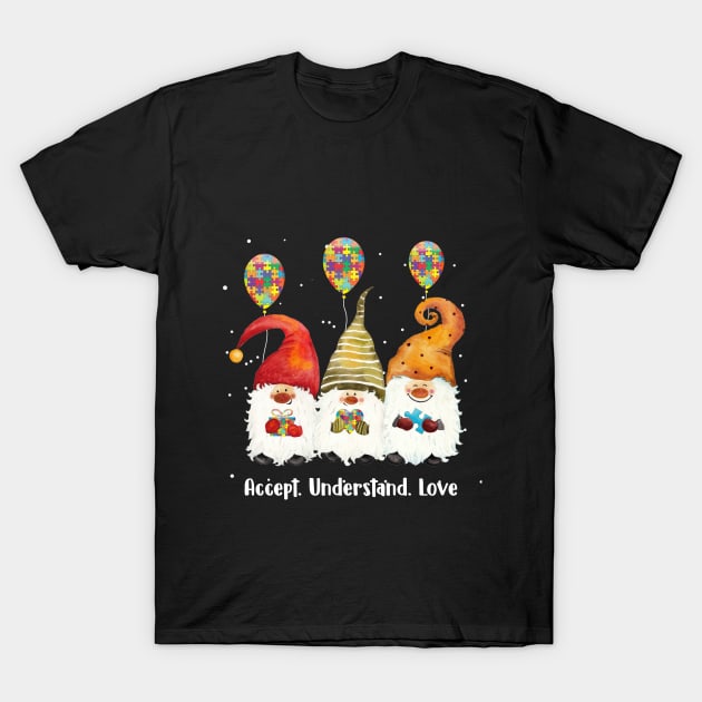 Accept Understand Love Autism Santa T-Shirt by TeeSky